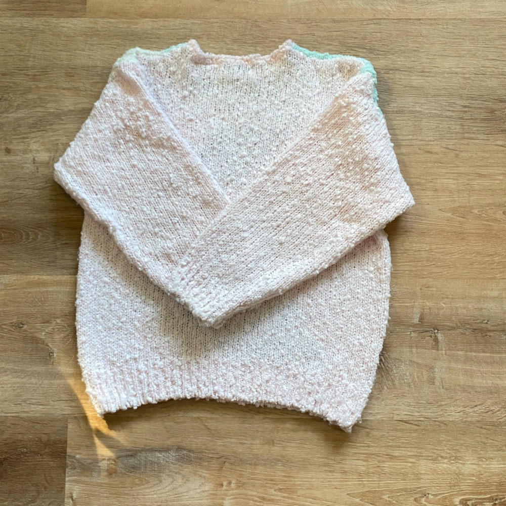 Vintage 80s 90s J.S. Fashion Pastel Chunky Knit Floral Sweater Medium Large - Picture 11 of 15